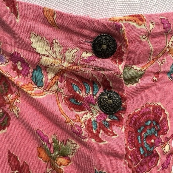 VTG Napa Valley 14 Pink Floral Button Down Maxi Skirt Boho Cottage Spring Easter - Picture 4 of 14